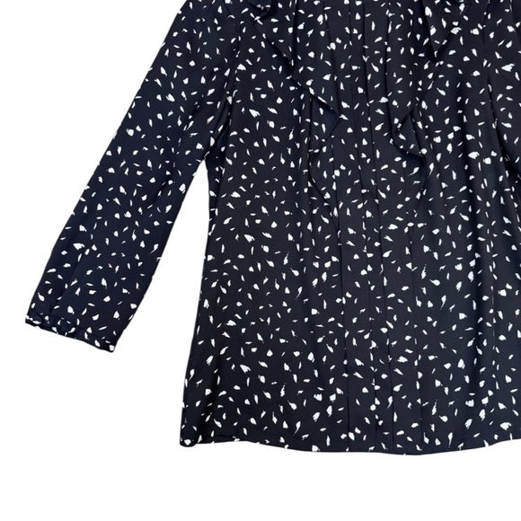 Ann Taylor LOFT Dark Blue Ruffled Blouse Extra Small - Picture 7 of 10